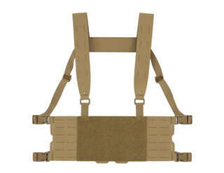 Coyote Brown wide harness chest rig.